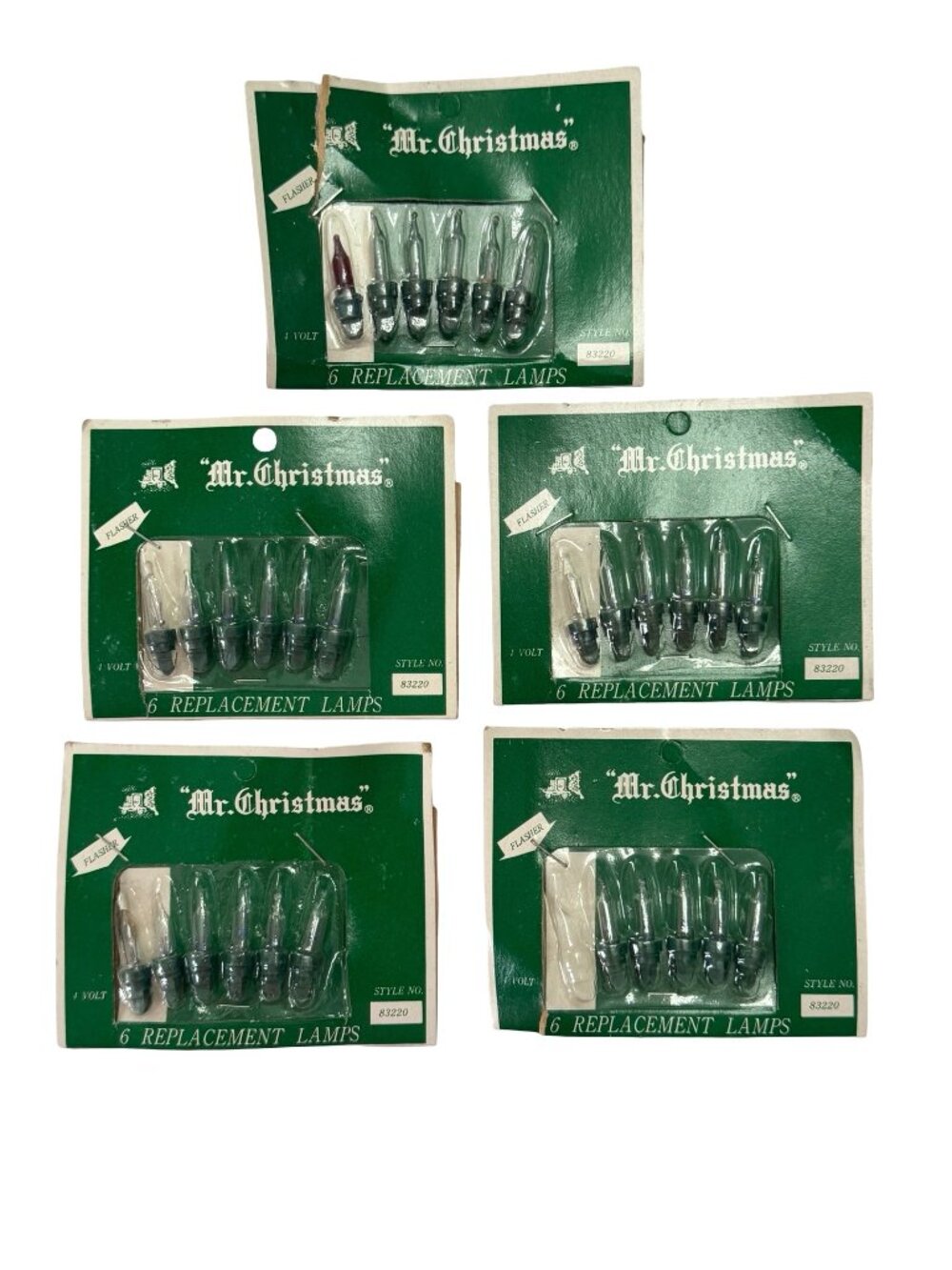 Vintage Mr Christmas 4V Replacement Light Bulbs Flasher Style 83220 NOS 30 Piece